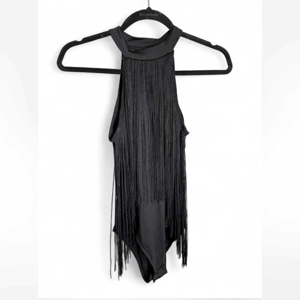 SHEIN Black Fringe Bodysuit